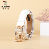 啄木鸟（TUCANO）皮带女牛皮时尚百搭韩版牛皮女士腰带自动扣圣诞节新年实用礼物