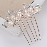 梦逸盘发u形发簪头饰蝴蝶结新娘发饰发卡发箍韩版插梳发梳盘发发饰 水钻圆珠皇冠