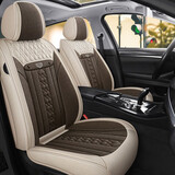 布兰特 汽车座套全包布艺座垫仿亚麻坐垫四季通用座椅套垫卡通座包五座 H2咖啡色-标准版