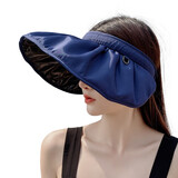 云见森知 贝壳帽子女士夏天户外遮阳帽韩版潮发箍太阳帽大檐百搭防晒帽