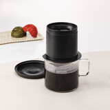 HARIO 日本原装不锈钢过滤网咖啡滤杯滴滤式冲泡一体壶便携旅行200ml 黑色一体壶200ml