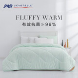 安睡宝（SOMERELLE） 被子四孔冬被抗菌双人被芯空调被学生纤维被春秋被四季通用褥子 四孔抗菌纤维夏被150*215cm