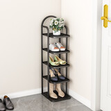 铁博士家用简易鞋架门口入户北欧家用室内鞋架子防尘收纳神器鞋柜 黑色鞋架【5层】