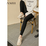 AMII女装2025生姜养护绒打底裤新款加绒保暖裤鲨鱼裤女外穿小 黑色 XL 170/76A