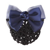 曌璇（zhaoxuan） 职业头花蝴蝶结发网职员发夹 空姐护士发网网兜百搭风格网花边夹 D048蓝色