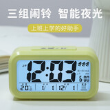 汉时（Hense）创意电子闹钟学生儿童高中生宿舍床头钟夜光闹表懒人聪明钟HA8019 黄色白灯