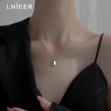 LnieerS925银小金条吊坠女项链2025新款爆款高级感轻奢锁骨链送女友礼物 S925银小银条项链