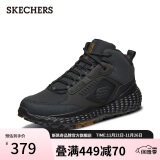 Skechers男鞋绑带户外休闲鞋 复古拼接运动鞋51943 BBK全黑色 42