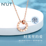 N2itN2IT钻石合金镀金手镯0.5分简约风格七夕情人节礼物送女友CD 罗马数字钻石项链