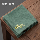 衡儒 手绘茶巾吸水茶垫茶具桌布茶布毛巾抹布中式养壶巾中国风棉麻加厚 茶巾绿色-翠竹