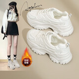 奥古狮登老爹鞋女新款厚底增高四季百搭运动休闲鞋韩版小香风轻便鞋子女潮 224033白色【加绒款】 38