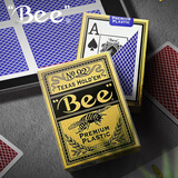 Bee小蜜蜂娱乐专用塑料德州扑克大字宽牌PVC防水耐用进口蓝色PLC-316