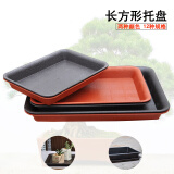 长方形花盆托盘 磨砂加厚树脂花盆托盘绿植多肉盆栽托盘 紫砂盆托盘接水盘 陶红色[260型] 内径22*14.5cm