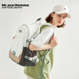 Mr.ace Homme时光信箱创意双肩包女高颜值书包初中学生大容量电脑背包男 灰