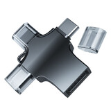 洛亦 OTG转接头Type-C安卓三合一手机U盘USB3.0数据线多头外接转换器二合一适用苹果华为 黑色【外接U盘/鼠标/键盘/相机/读卡器】OTG