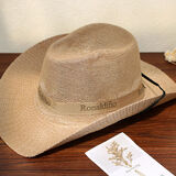 慕衣宾士草帽男夏天遮阳帽子户外凉帽男士防晒太阳帽舒适钓鱼帽透气渔夫帽 卡其色(B西部牛仔) (均码)