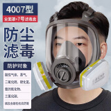 普达 防毒面具 MJ-4007全面罩+7号滤毒盒 1套 橡胶 防SO2/NO2/HCl等酸性气体 打农药煤矿开采 防毒面罩