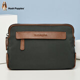 暇步士（Hush Puppies）男士手包休闲帆布手拿包大容量双层个性潮流时尚手抓包男包 小号【官方授权假一赔十】单拉链