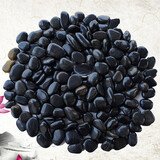 娴雅天然精抛光鹅卵石雨花石小石子鱼缸花盆园艺彩石头养鱼造景石头 黑色 1~3cm 一元硬币大小 5斤装