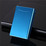 Aifang创意铝合金20支装烟盒潮流防潮抗压DIY定制金属便携盒 蓝色（软包）