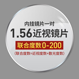 卡普沃Kapvoe骑行眼镜近视镜片1.56/1.61/1.67/1.74树脂非球面镜片高度 1.56（厚）（0度-200度）