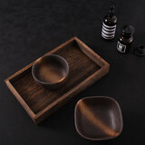 登影 复古风实木托盘做旧摄影收纳盒茶盘果盘美食餐盘月饼拍摄道具摆件美食背景板摄影道具拍照茶叶摆 小号15.5*27.2cm