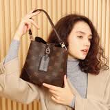 BELUNIS高端轻奢女包品牌水桶包气质斜挎包【礼盒装】 BE深咖色