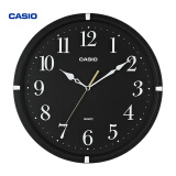 卡西欧（CASIO）挂钟客厅创意家用钟表简约圆形壁钟卧室扫秒时钟 挂墙石英钟表 IQ-88-1PF黑色