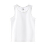 英博伦夏季儿童背心男童宝宝内穿女童春秋纯棉背心女童吊带打底小背心 男孩551白色 160 （满28元包邮）