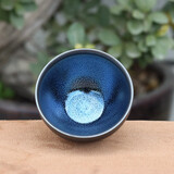 宋匠建盏茶杯高档主人杯单杯陶瓷水杯喝茶杯男士礼物大师级茶碗茶盏 曹柳兴蓝麒麟束口盏