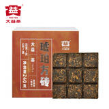 大益 茶叶 普洱茶熟茶 2022年琥珀方砖(60g*4片)240g 砖茶 