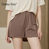 Carey Kay【清仓打折】睡衣女春夏短袖大码椰油护肤女士家居服套装可外穿 话梅棕-短裤 L 【M-L码建议体重90-120斤】