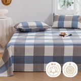艾薇（AVIVI）老粗布床单加厚粗布凉席双人床单单件 明亮格蓝230*250cm