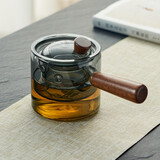 忆壶茶（YIHUTEA） 玻璃茶壶侧把泡茶壶 电陶炉煮茶器功夫茶具套装煮茶壶茶道杯 【高级墨色】侧把壶550ml