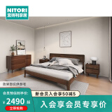 NITORI宜得利家居 家具 实木床日式简约主卧家用床透气防潮 维克 F系列 无收纳床(深棕色) 双人床