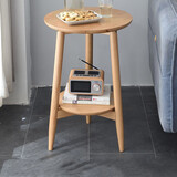 睿帆 边几茶几简约茶几桌小桌子客厅卧室实木茶几欧式多功能圆形茶几 【榉木】原木色小号