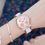 卡罗莱女士手表全自动机械表品牌名表十大轻奢小众高级感情侣礼物送女友 间金粉面陶瓷