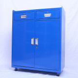 京裕车间工具柜工具箱多层钢制带抽屉 全蓝色二斗工具柜 常规板材0.8mm