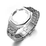 时仕 适用G-SHOCK卡西欧手表GA2100AP农家橡树改装配件黑武士表带表壳 三代【银色钢带套装】 2100mm