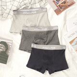 Zackwear 男士内裤男平角裤舒适透气四角裤条纹日系潮流个性裤头 浅灰+深灰+藏青 3条装 L