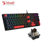 双飞燕（A4TECH） 血手幽灵S510真机械键盘有线游戏轻音霓虹混彩背光宏编程104键带双拼色键帽 S510R段落感茶轴轻音发光版