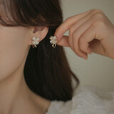 伊黛儿四叶草蚊香盘无耳洞耳夹女小众高级感耳环轻奢高级耳钉耳饰 金色-蚊香盘耳夹E2813