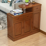 迈林（MaiLin）实木鞋柜客厅隔断鞋柜双面玄关柜现代中式实木家用进门口大容量鞋柜门厅柜 海棠色 三门