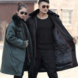 盾郎保安大衣男加厚防寒服长款棉袄小区物业工作服户外冬季保暖棉服女 黑色大衣（内胆可拆卸） XL码/175