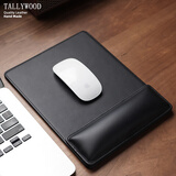 TALLYWOOD鼠标垫护腕真皮手腕垫创新磁吸二合一自由组合头层牛皮护手腕托慢回弹柔软舒适商务办公礼品定制 经典黑【真皮磁吸二合一】