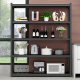 金经金属落地置物架家用收纳架仓库货架仓储库房超市厨房货架子展示架 黑色长150*宽40*高183（5层）