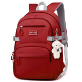爱迪生发明家初中生书包大容量多隔层背包男女生高中学生双肩包 k075-15 红色