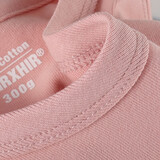 匹戏300g重磅新疆纯棉长绒棉短袖T恤男团体定制工作服班服订做三本针 皮粉 L