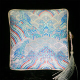 张家大院织锦云锦零钱包中国风特色出国小礼品送老外手工小饰品旅游纪念品 云方包-红青花