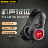 硕美科（SOMIC）GB1头戴式专业游戏耳机 电竞耳麦 USB有线接口 电脑耳机 电竞有线耳机 免驱动7.1虚拟环绕音效